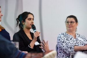 Person speaking at The London Child Poverty Summit